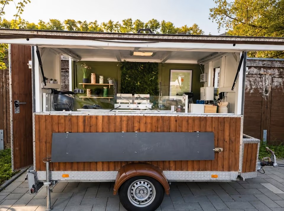 WuppiePie Crêpeswagen von vorne, Verkaufsklappe geöffnet